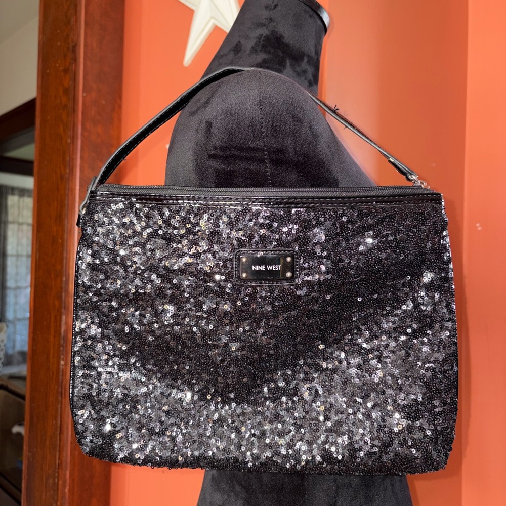 Nine West Black Sequined Shoulder Bag